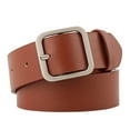 thumbnail image 1 of Women Wide Belt Thick Leather Belt with Big Gold Buckle Fahion Women Chunky Belt Khaki, 1 of 1