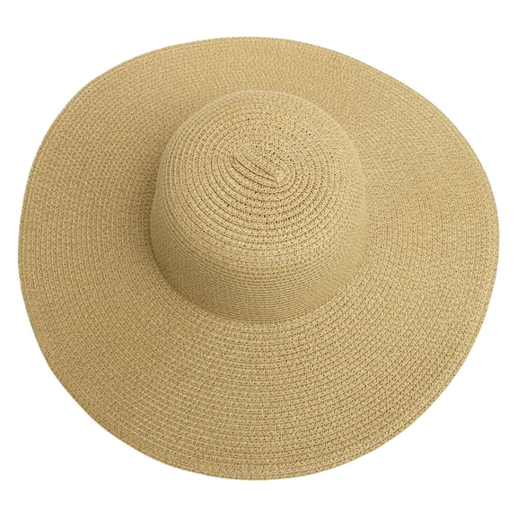 Women Wide Brim Beach Hats Straw Panama Sun Hat UPF50+