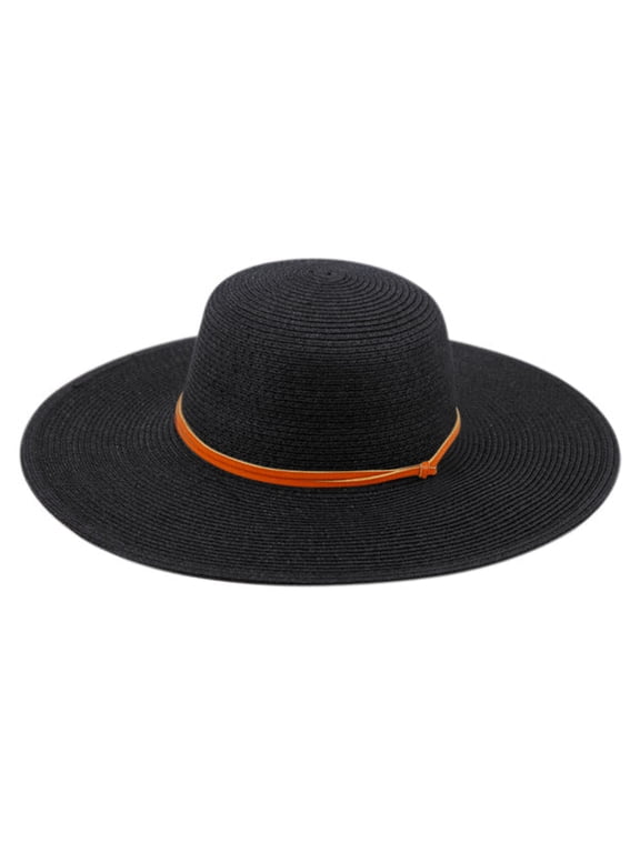 Women Wide Brim Braided Sun Floppy Hat UV UPF50