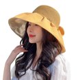 thumbnail image 1 of Women Wide Brim Breathable Fisherman Hat,Hollow Breathable Bowknot Decoration Face Protection Sunshade Hat, 1 of 8