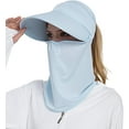 thumbnail image 1 of Women Wide Brim Face Mask Sun Hat Detachable Neck Face Flap Ponytail UV Protection Visor Hat Garden Fishing Hiking, 1 of 5