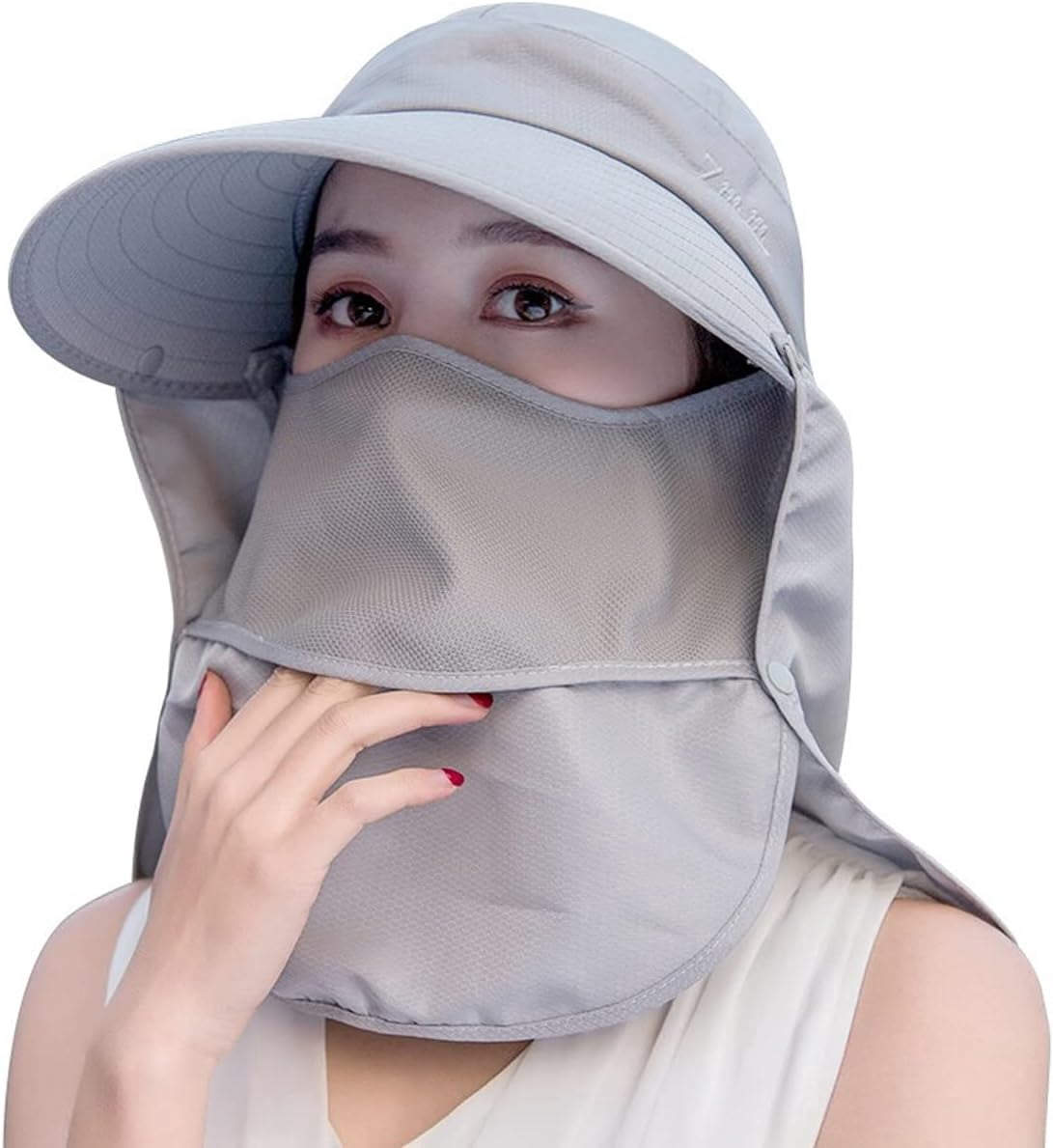 UPF 50+ Sun Hat With Detachable Neck Flap - Adjustable Fishing Hat For Men & Women, Outdoor UV Protection-828860