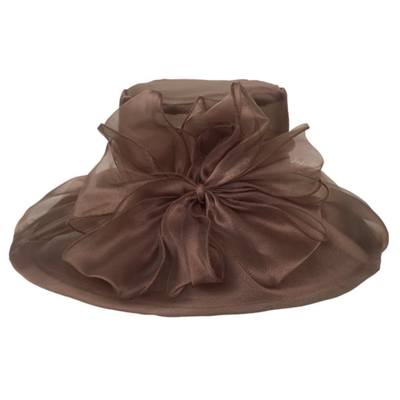 Women Wide Brim Organza Sun Hat Foldable UV Protection Beach Wedding Party Cap
