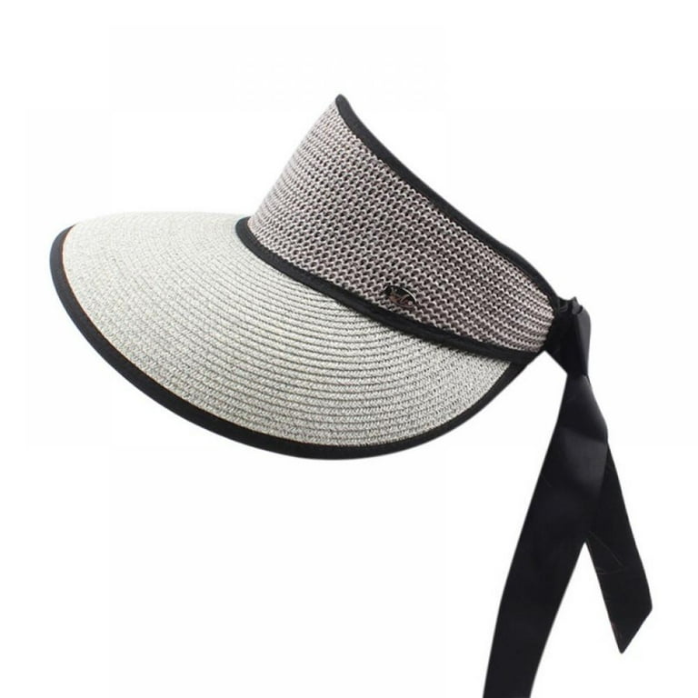 Women Wide Brim Simple Bow Hats Versatile Sunshade Sun Hat No Top