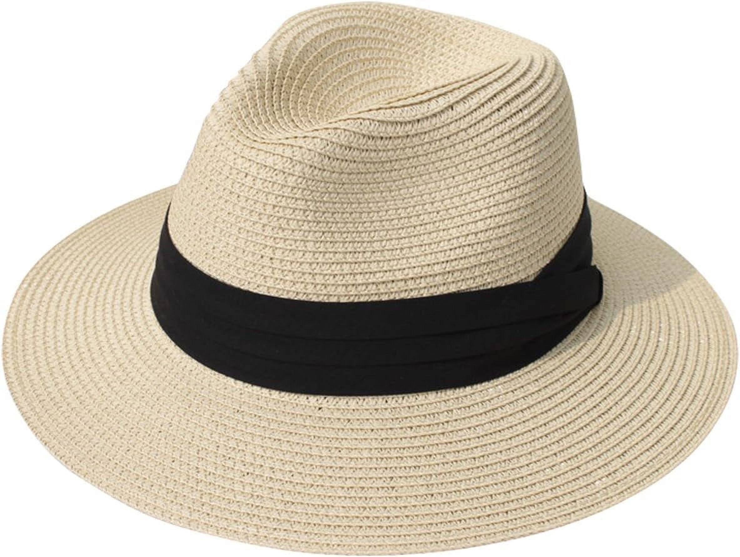 Chin Strap Packable Panama Hat Beach Hat Women's Packable Straw