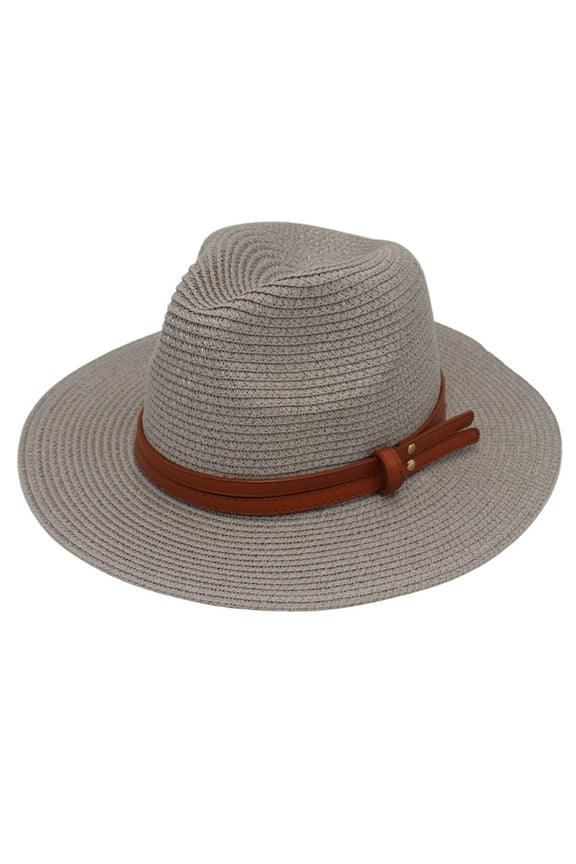 Women Wide Brim Straw Panama Roll up Hat Fedora Beach Sun Hat UPF50+