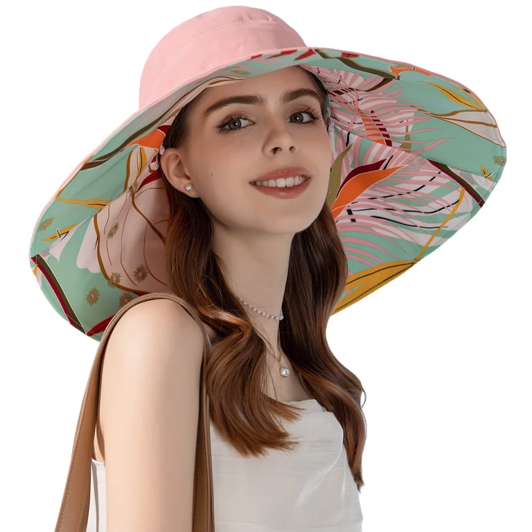 Wide Brim Reversible Sun Hat Wired Edge Foldable UV Protection Wide Brim Sun Hat with Wired Edge, Reversible Foldable UPF 50+ main image 3