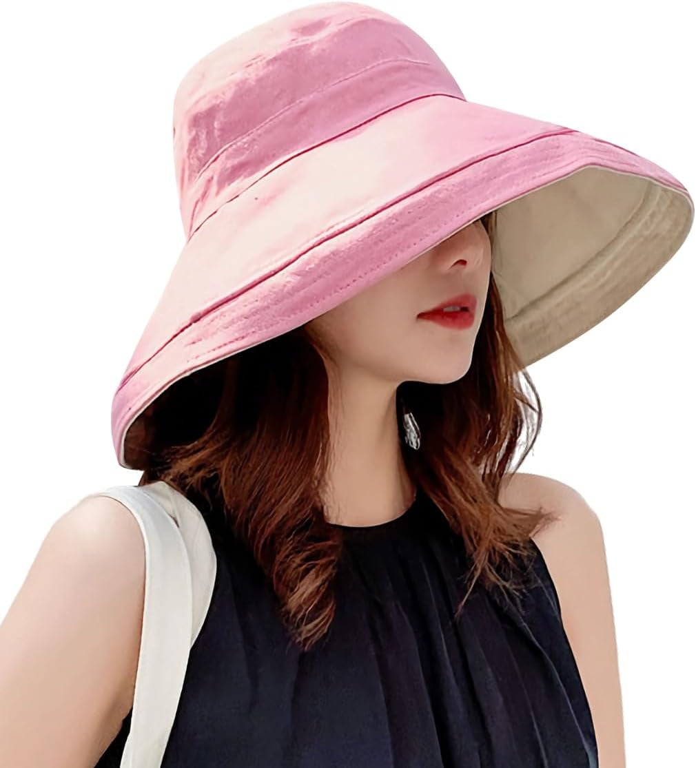 Women Cotton Wide Brim Sun Hats Metal Wired Edge Summer Hat for Beach Chin Strap Women Wide Brim Sun Hats Metal Wired Edge Summer UV  main image 3