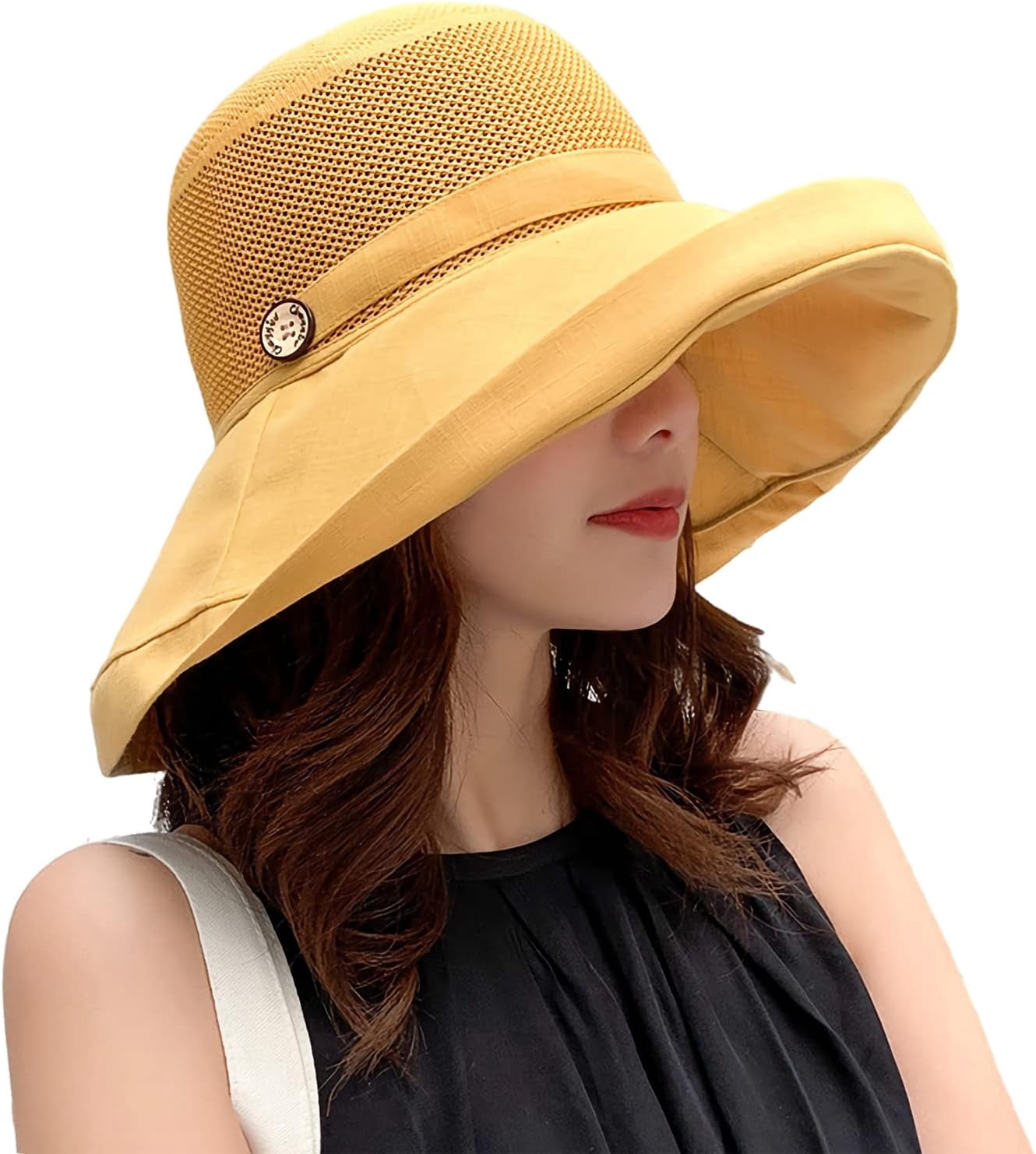 Women Wide Brim Sun Hats Metal Wired Edge Summer UV 