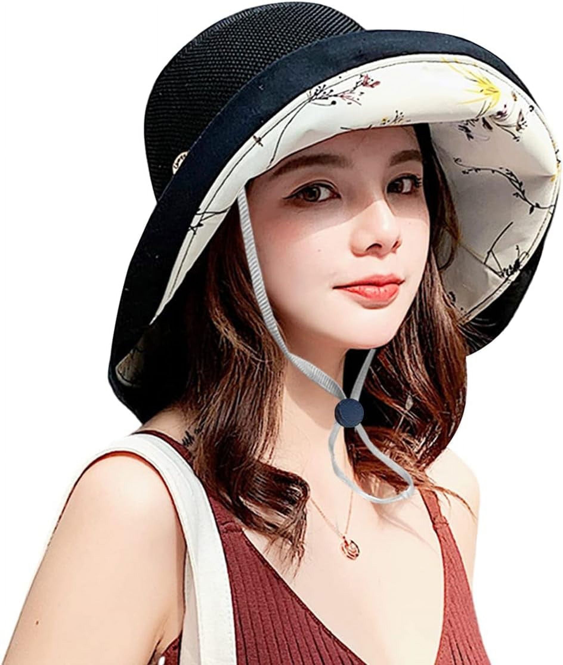 Women Wide Brim Sun Hats Metal Wired Edge Summer UV 