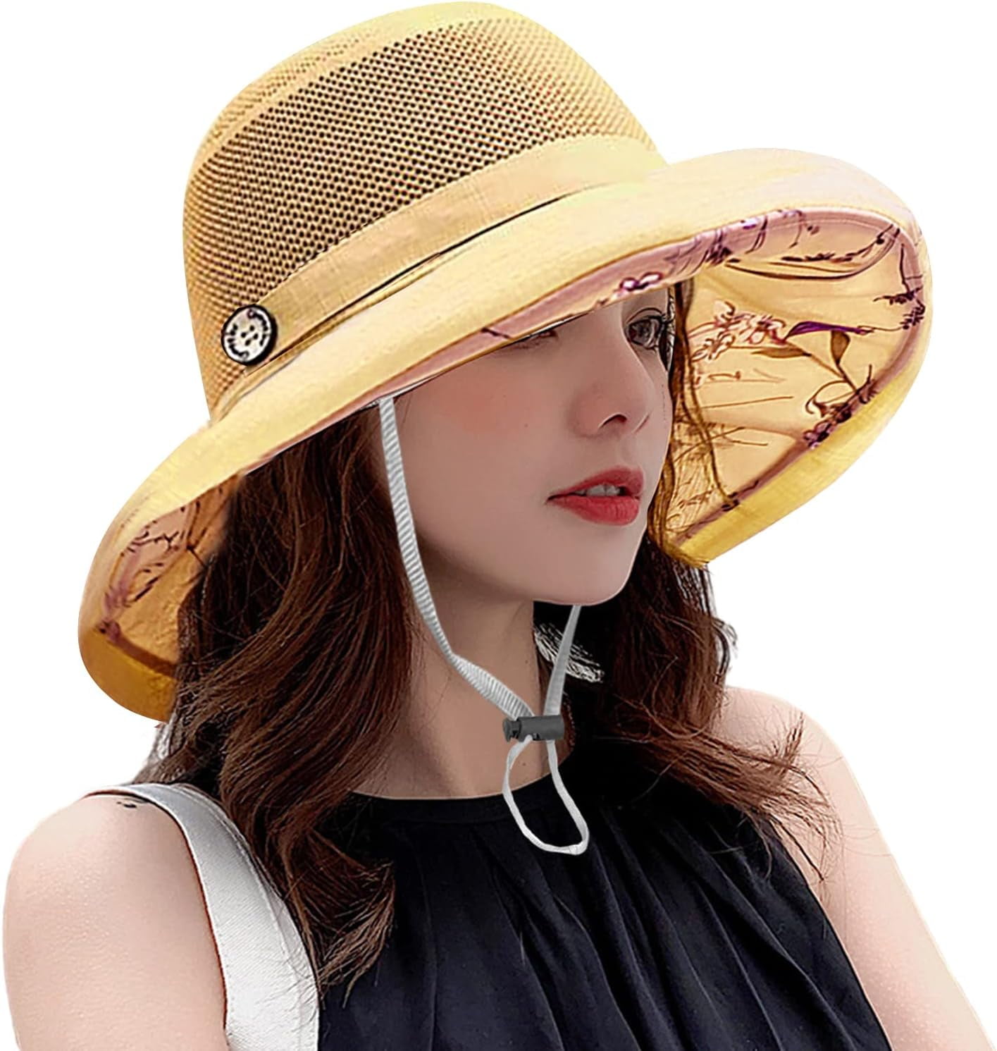Women Wide Brim Sun Hats Metal Wired Edge Summer UV  display picture 2