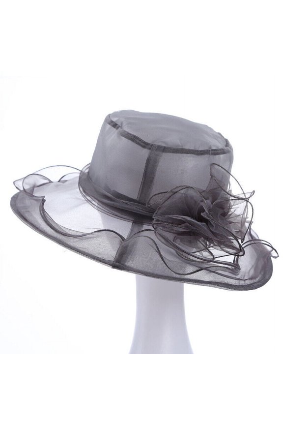 Women Wide Brim Tea Party Sun Hat Ladies Church Wedding Kentucky Derby Noble Cap