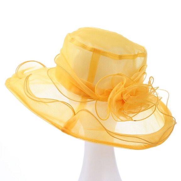 Women Wide Brim Tea Party Sun Hat Ladies Church Wedding Kentucky Derby Noble Cap