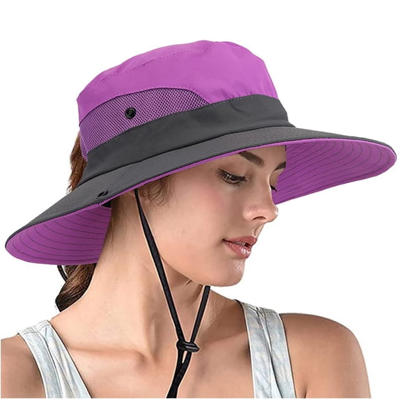 Women Wide Bucket Sun Hat UPF 50+ Outdoor Fishing Hiking Garden Protection Hat