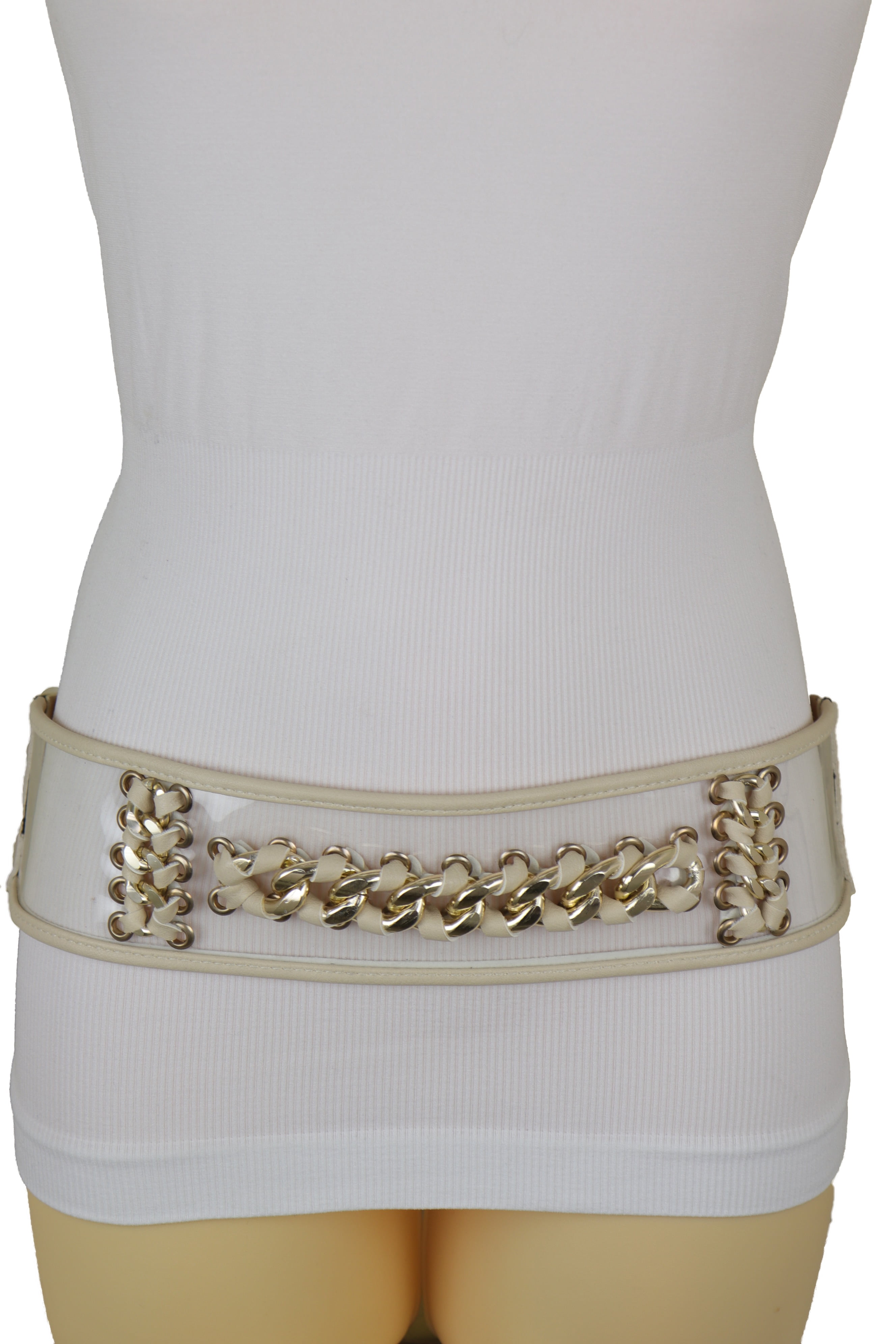 Wide Metal Link Elastic Belt Amazon.com: Trendy Fashion Jewelry Women Western Brown Faux  main image 3