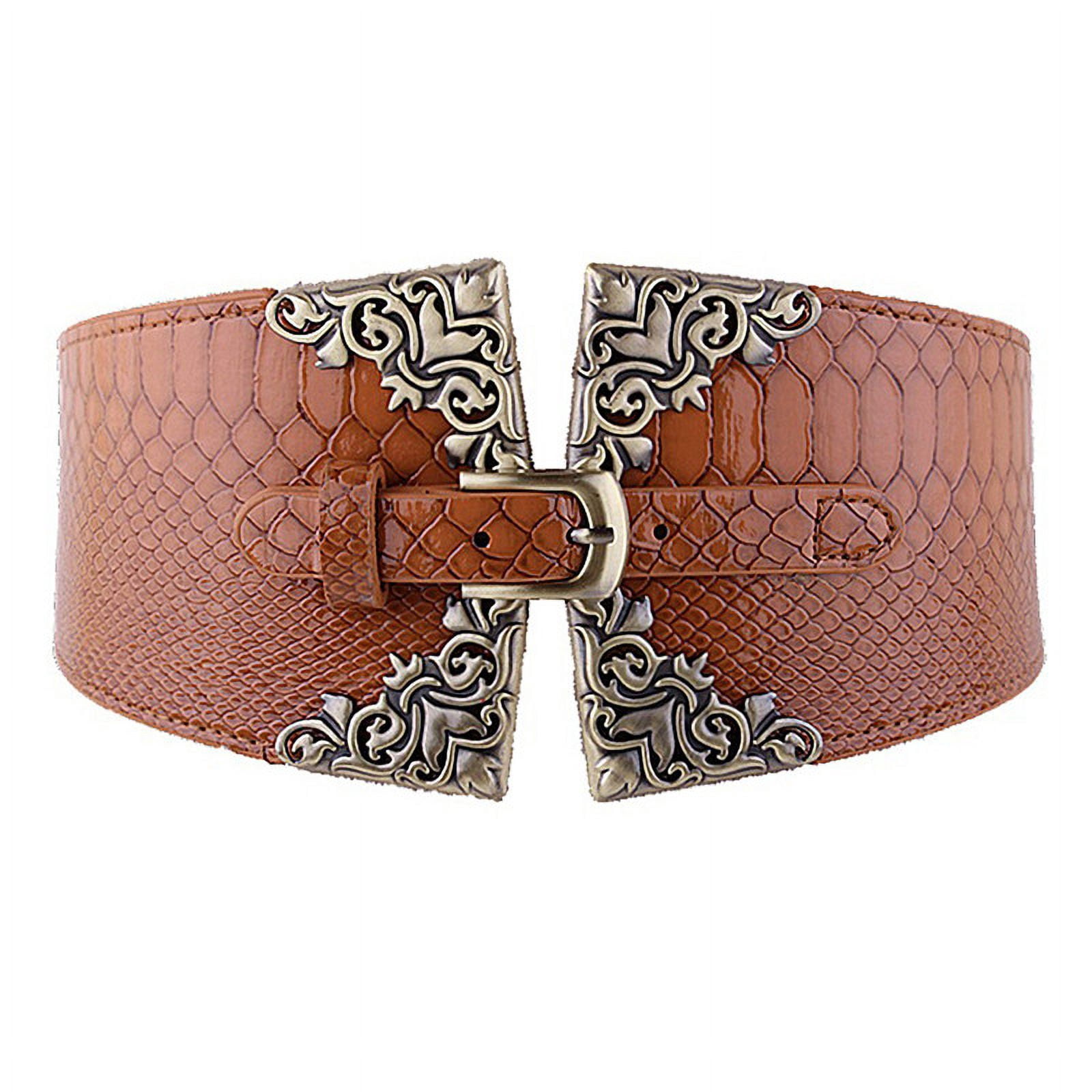 Women Wide Elastic Waist Belt Vintage Stretchy Belt  display picture 1