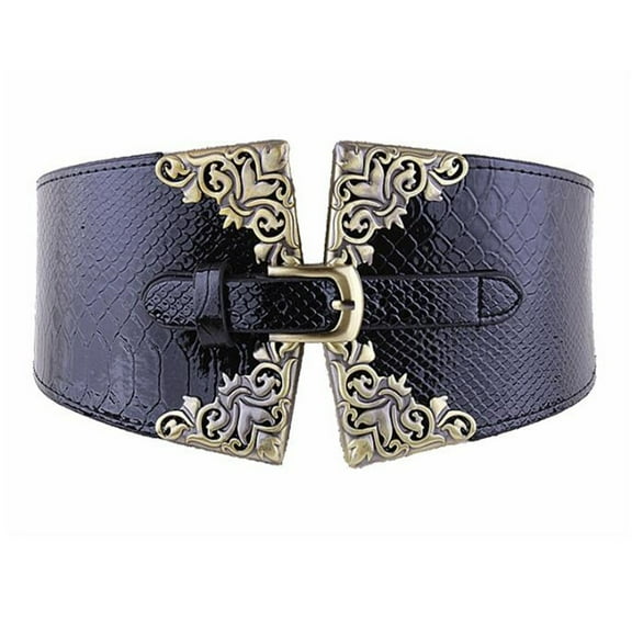 Women Wide Elastic Waist Belt Vintage Stretchy Belt Waistband for Ladies Dresses