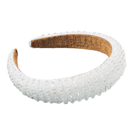 Women Wide Headband, Fashion Casual Solid Color Faux Crystal Rhinestone Design Sponge Non-slip Hair Hoop Headwear Hair Accessories for Wedding Party and Daily Wear