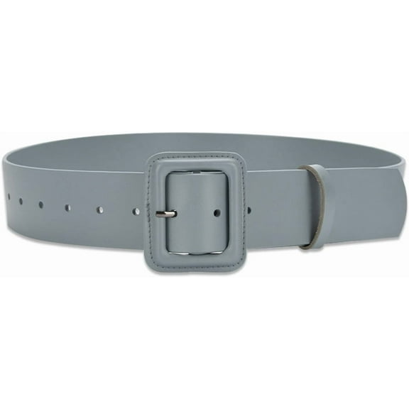 Women Wide Leather Belt Classic Solid Color Large Square Buckle Retro Cinch Belt High Waist Belt For Dress Overcoat