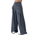 thumbnail image 1 of Women Wide Leg Baggy Flowy High Waisted Pants Loose Fit Casual Cozy Cute Y2k Trousers Gray L, 1 of 10