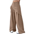 thumbnail image 1 of Women Wide Leg Baggy Flowy High Waisted Pants Loose Fit Casual Cozy Cute Y2k Trousers Khaki S, 1 of 9
