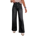thumbnail image 1 of Women Wide Leg High Waist Pocketed Jeans Slightly Stretchy Denim Pants for Casual Everyday Wear Durable Bottoms, 1 of 19