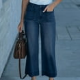 thumbnail image 1 of Women Wide Leg Jeans High Waist Baggy Jeans for Women Plus Size Ndbuld Women's Pocket Low Rise Skinny Denim Pants Blue 2XL, 1 of 9