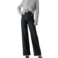 thumbnail image 1 of Women Wide Leg Jeans High Waisted Stretchy Straight Leg Jeans Loose Trendy Denim Pants with Pocket Black Regular S, 1 of 6