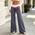 thumbnail image 1 of Women Wide Leg Loungewear Pants High Waist Soft Stretch Comfortable Loose Casual Workout Yoga Trousers with Pockets Dark Gray M, 1 of 7