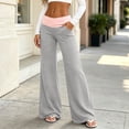 thumbnail image 1 of Women Wide Leg Loungewear Pants High Waist Soft Stretch Comfortable Loose Casual Workout Yoga Trousers with Pockets Gray M, 1 of 7