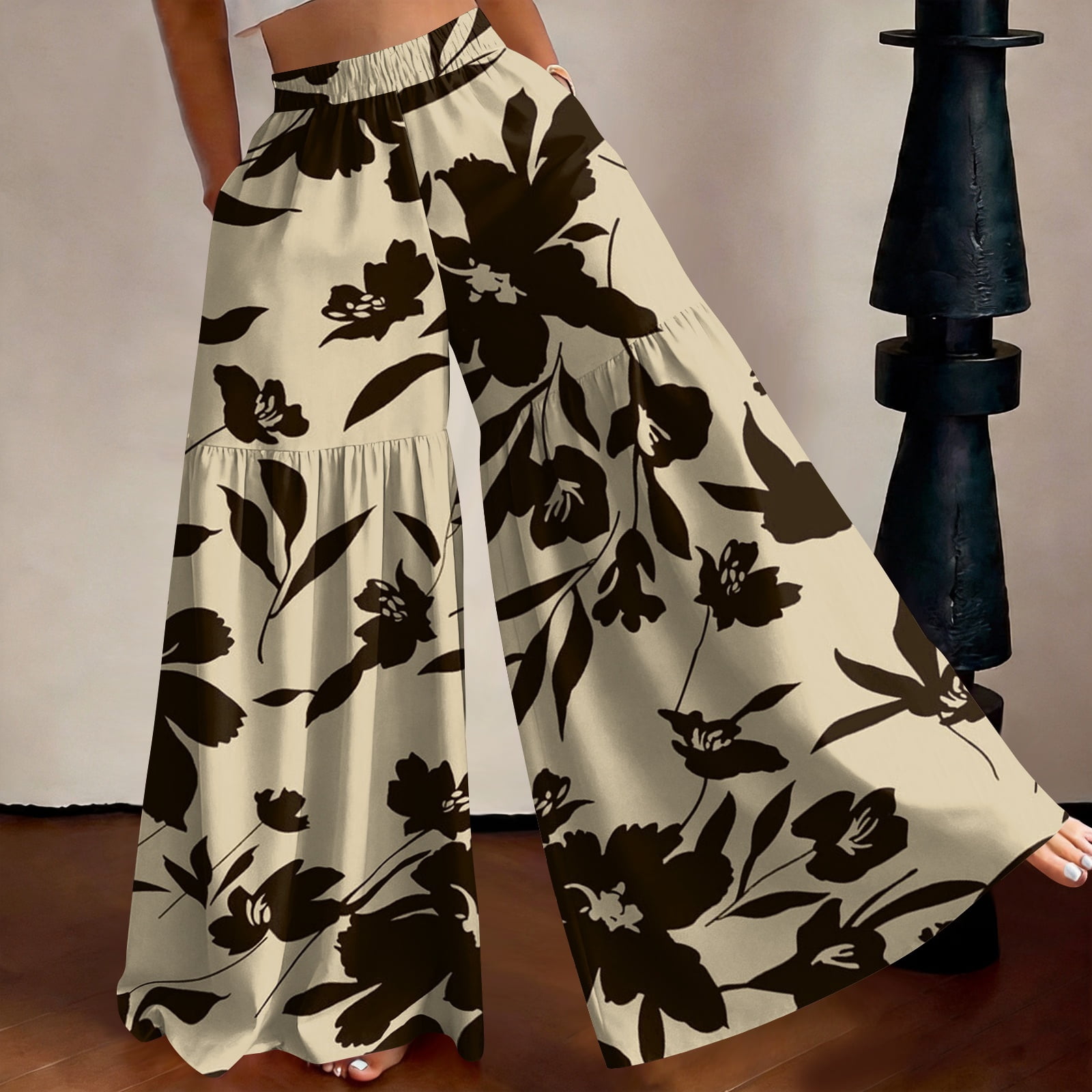 Women Wide Leg Palazzo Pants Beach Vacation Outfits Summer 2026 Flowy ...