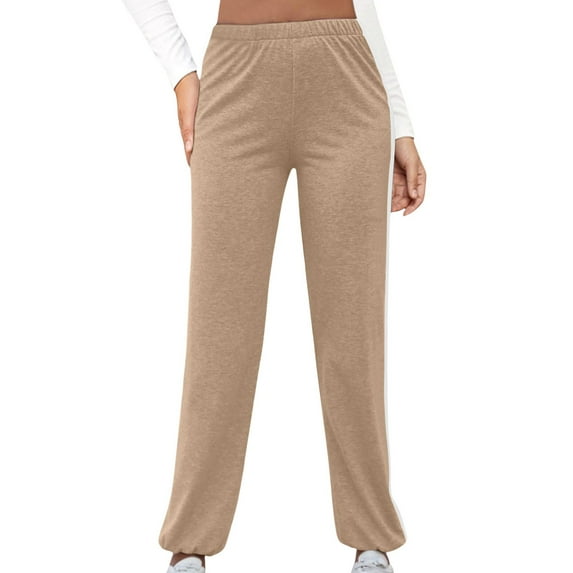 Women Wide Leg Pants 2024 Elastic Waist Fashion Solid Casual Sports Sweatpants Loose Pants With Pockets