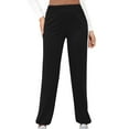 thumbnail image 1 of Women Wide Leg Pants 2024 Elastic Waist Fashion Solid Casual Sports Sweatpants Loose Pants With Pockets, 1 of 2