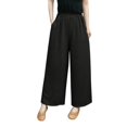 thumbnail image 1 of Women Wide Leg Pants Casual Solid color ElasticWaist Pants With Pockets Loose Pants Trousers, 1 of 5