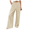 thumbnail image 1 of Women Wide Leg Pants Elastic Waist Pants With Pockets Loose Harem Pants Cropped Pants, 1 of 9