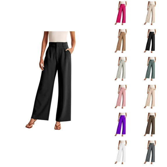 Women Wide Leg Pants For Women Work Business Casual High Waisted Dress Pants Flowy Trousers Office Women'S Summer Pants