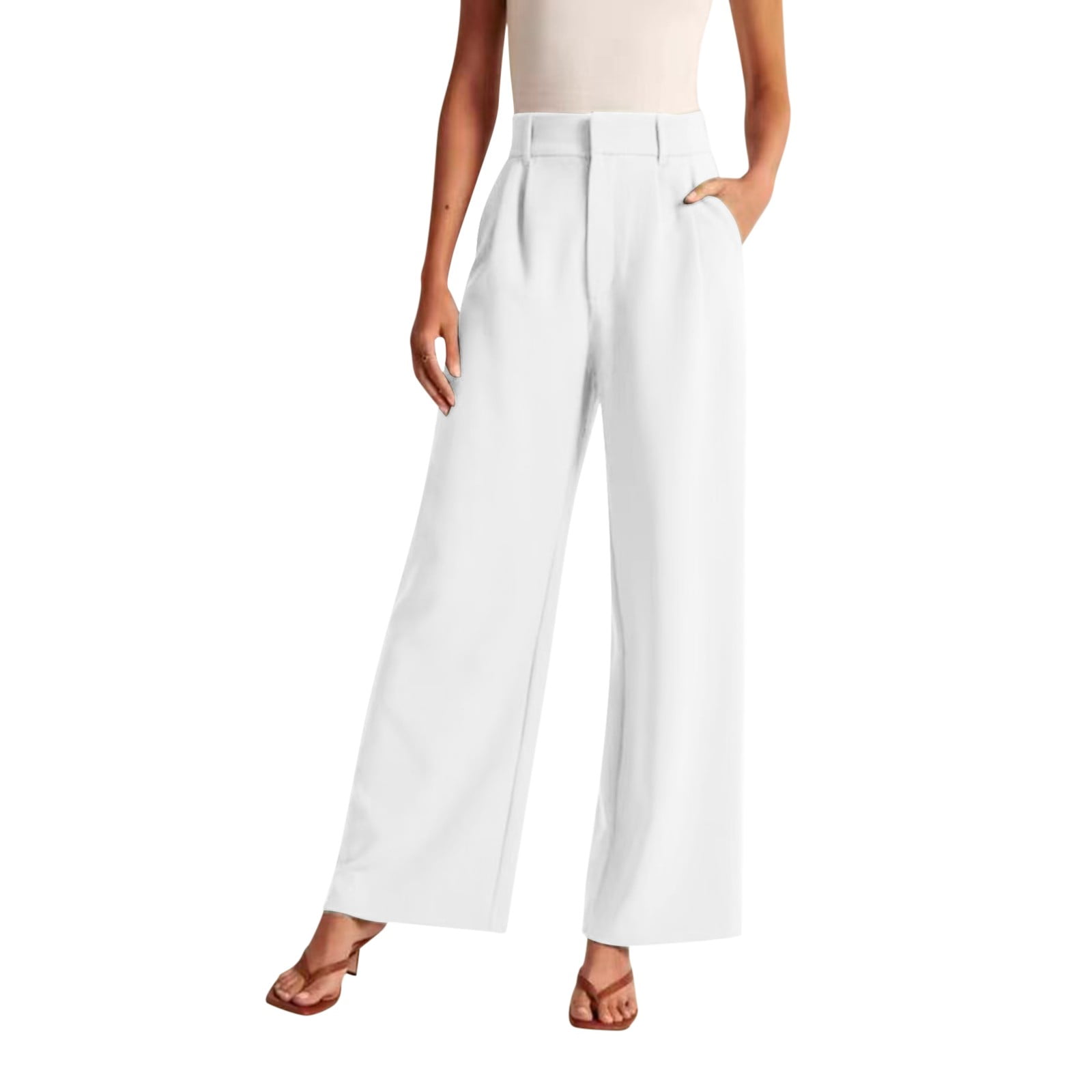 Haite Women Dress Lounge Pants Business Elastic Waist Casual Stretch Work Trousers  Slacks with 4 Pockets - Walmart.com