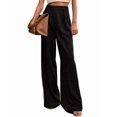 thumbnail image 1 of Women Wide Leg Pants High Waisted Business Casual Work Trousers Dressy Pants with Pockets Black L, 1 of 9
