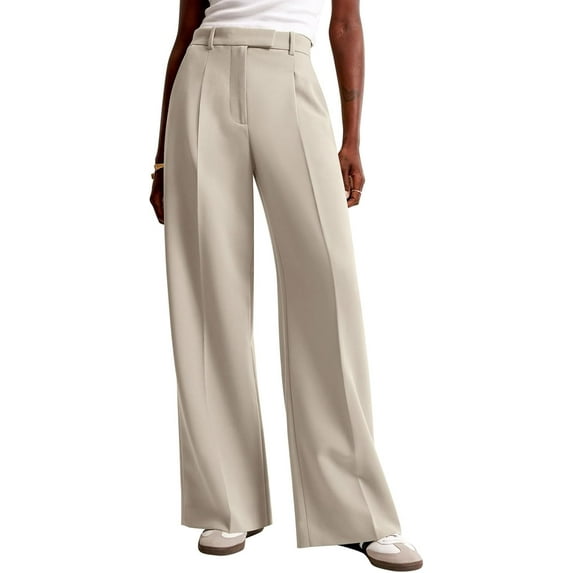 Women Wide Leg Pants High Waisted Business Casual Work Trousers Dressy Pants with Pockets