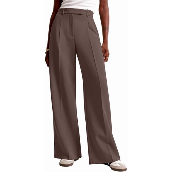 Women Wide Leg Pants High Waisted Business Casual Work Trousers Dressy Pants with Pockets