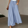 thumbnail image 1 of Women Wide Leg Pants High Waisted Yoga Pants Hippie Pants Boho Beach Plus Size Palazzo Pants Beach Cover up Pant Women's Pants Suit Casual Womens Casual Pants Elastic Waist with Pockets Womens Clothes, 1 of 5