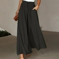 thumbnail image 1 of Women Wide Leg Pants High Waisted Yoga Pants Hippie Pants Boho Beach Plus Size Palazzo Pants Beach Cover up Pant Women's Pants Suit Casual Womens Casual Pants Elastic Waist with Pockets Womens Clothes, 1 of 4