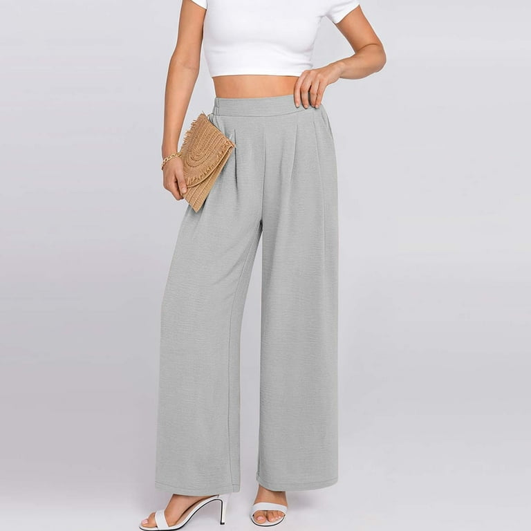 Women Wide Leg Pants Palazzo ,Summer High Elastic Waisted Women Wide Leg Pants Palazzo ,Summer High Elastic Waisted