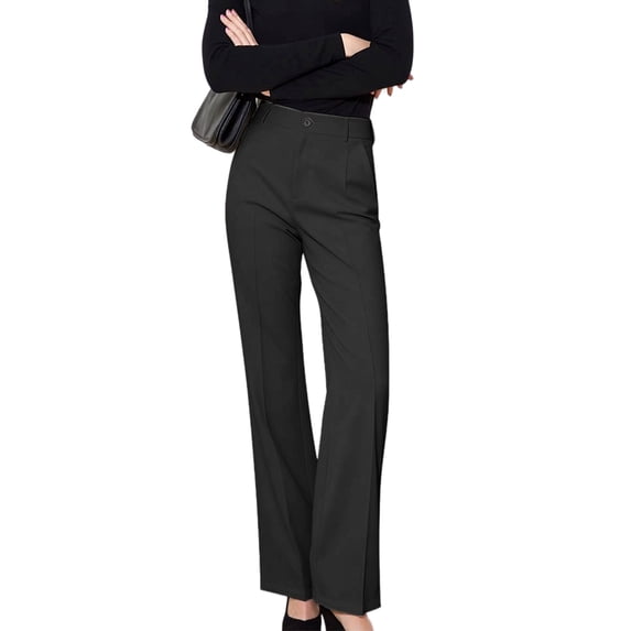 Women Wide Leg Pants Summer High Waisted Business Casual Work Dress Pants Trousers Slacks Black S