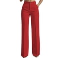 thumbnail image 1 of Women Wide Leg Pants Summer High Waisted Business Casual Work Dress Pants Trousers Slacks Red XL, 1 of 9