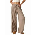 thumbnail image 1 of Women Wide Leg Pants with Pocket High Waisted Lounge Palazzo Autumn and Winter Pants Khaki L, 1 of 7