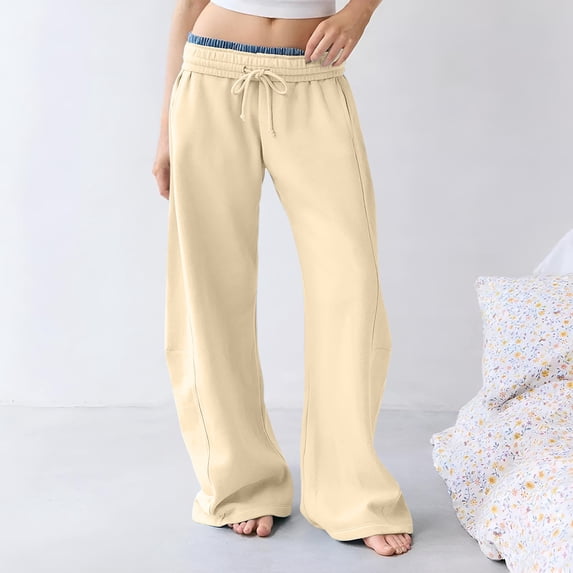 Women Wide Leg Sweatpants Interior Baggy Sweatpants Sweatpant Casual Barrel Sweatpant