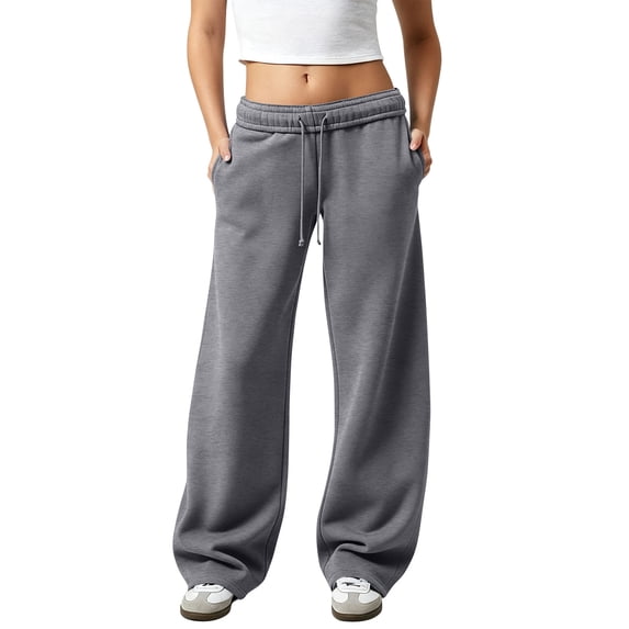 Women Wide Leg Sweatpants Y2K Interior Drawstring Baggy Barrel ...
