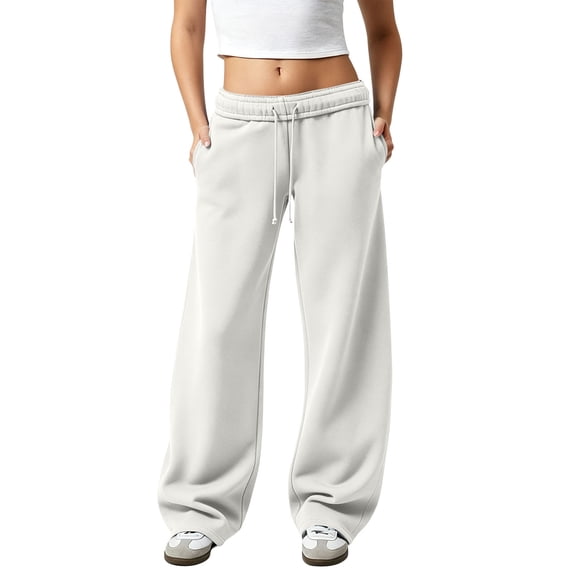 Women Wide Leg Sweatpants Y2K Interior Drawstring Baggy Barrel ...