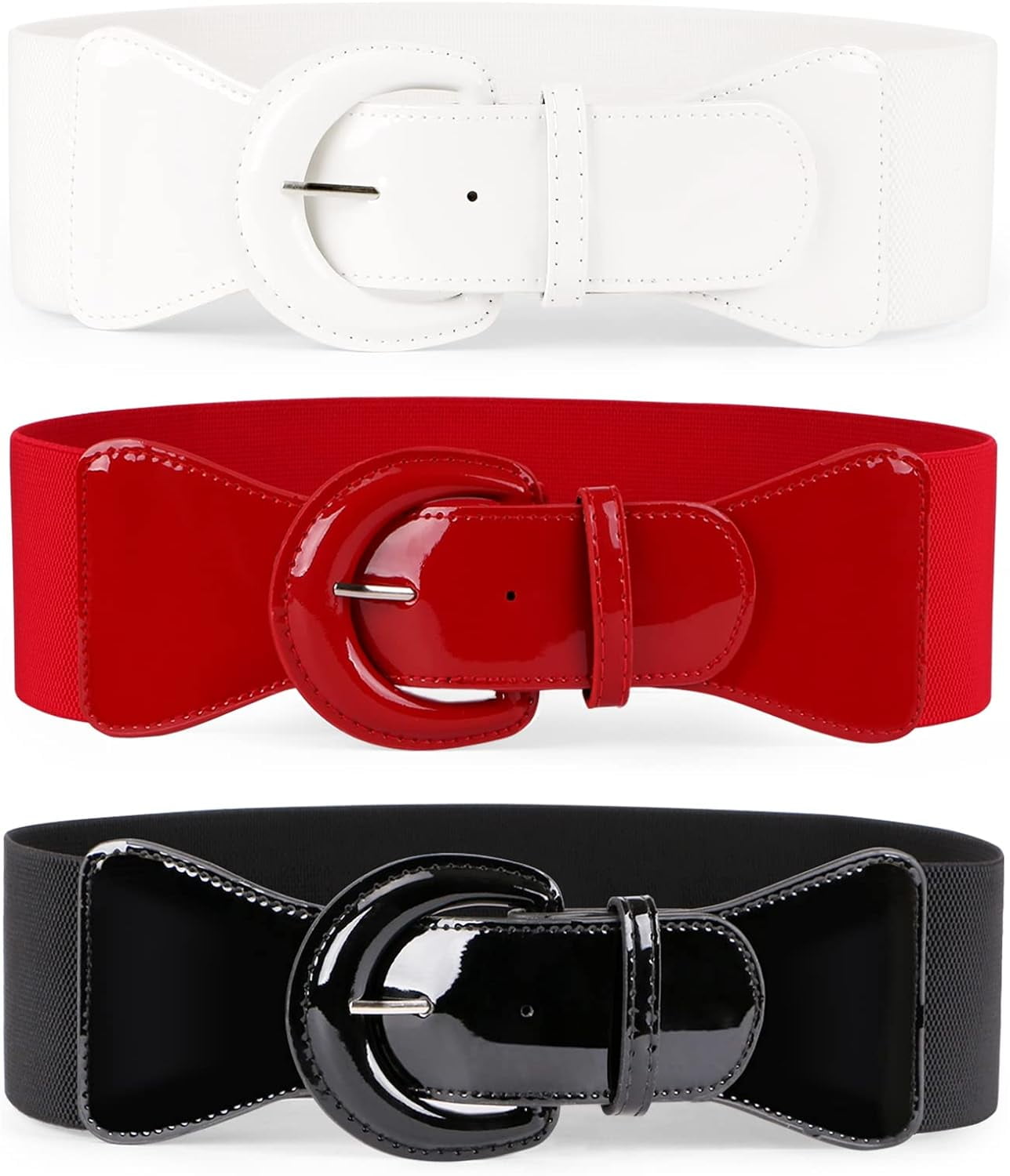 Women Wide Stretch Belt,vintage Chunky Buckle Elastic Waist Belts 4498 Vikodah Women main image 4